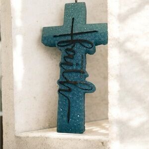 Blue “Faith” Hanging Freshner Cross